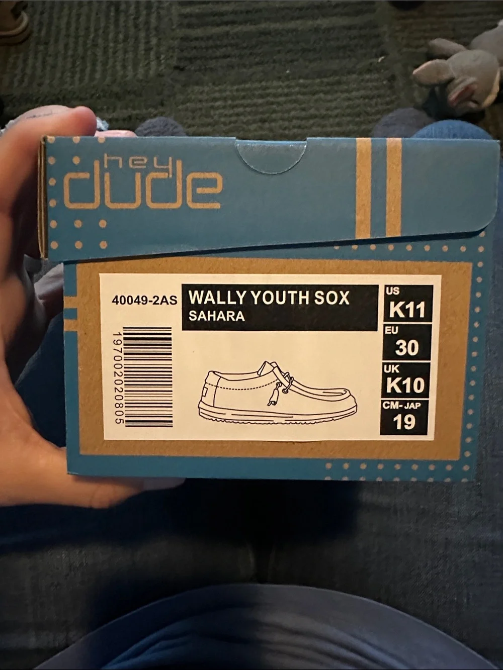 Hey Dude Kids Wally Youth Sox in Sahara Tan